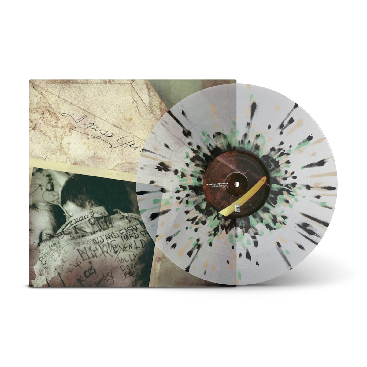 Background Music Clear with Green, Gold & Black Splatter LP