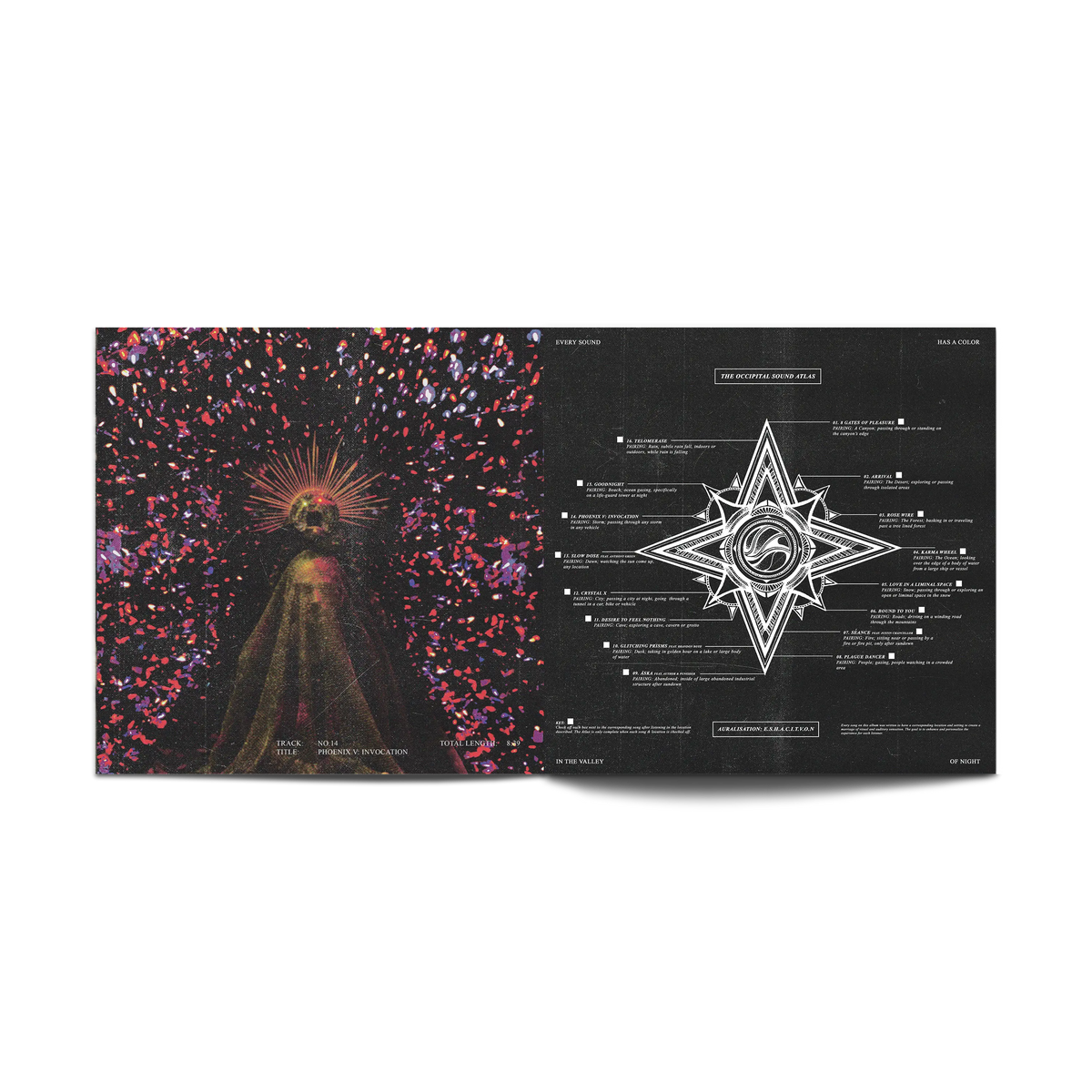 Every Sound Has A Color In The Valley Of Night Half Clear Half Green with Black Splatter Double LP