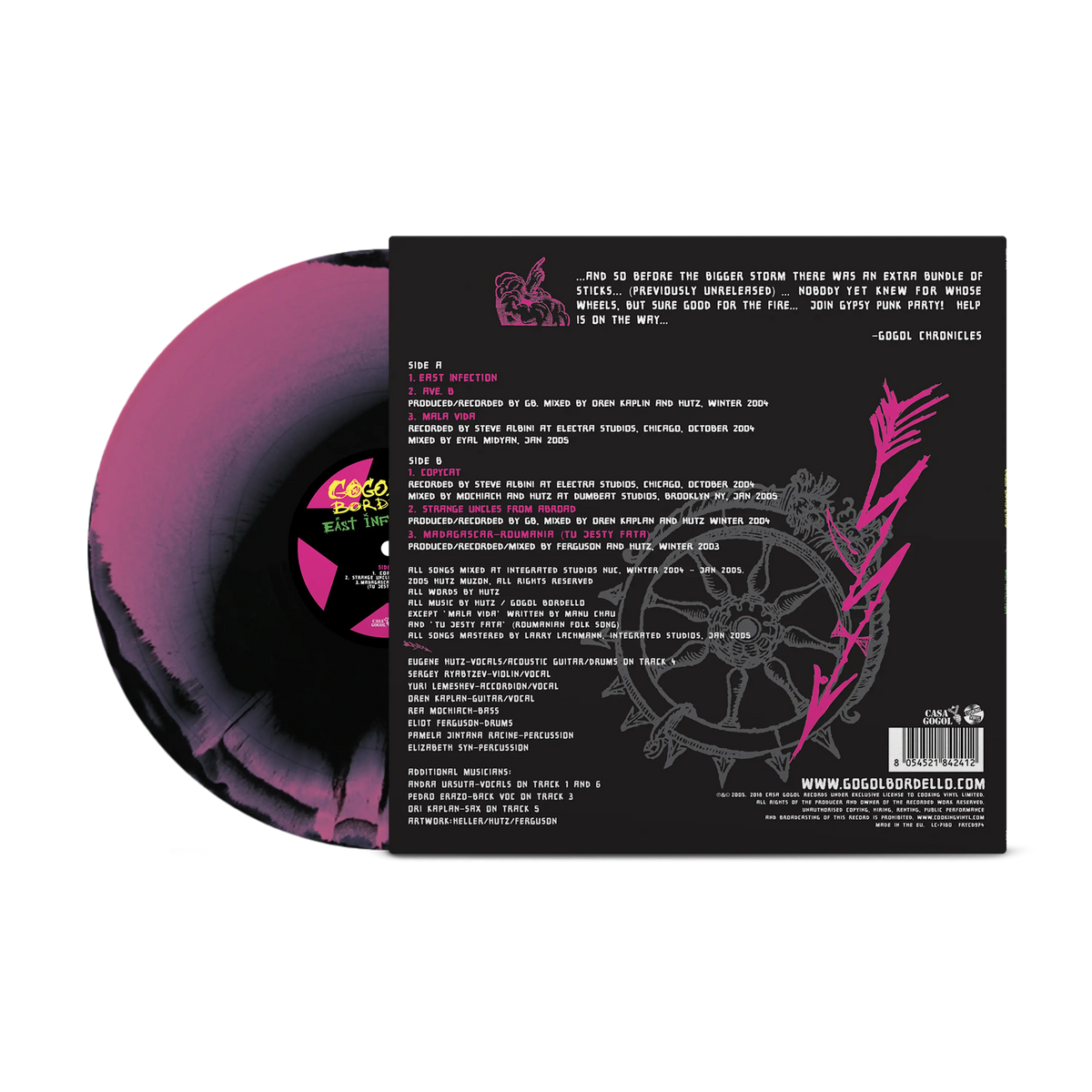 East Infection Hot Pink & Black A Side / B Side LP