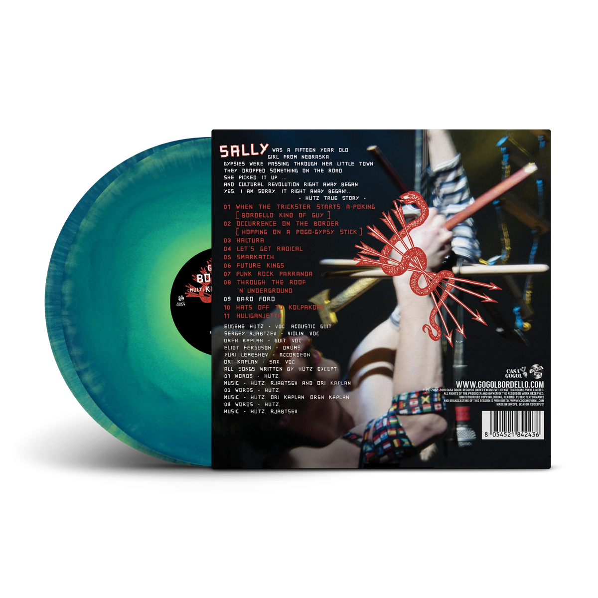 Multi Kontra Culti vs. Irony Translucent Blue & Green A/B Side Double LP