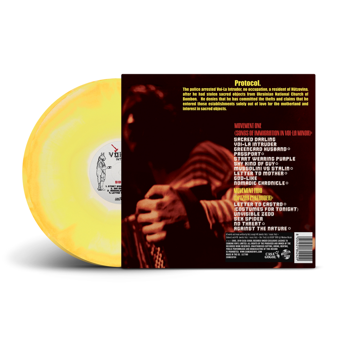 Voi-La Intruder Bone, Sunshine & Neon Orange Tri-Coloured A/B Side Double LP