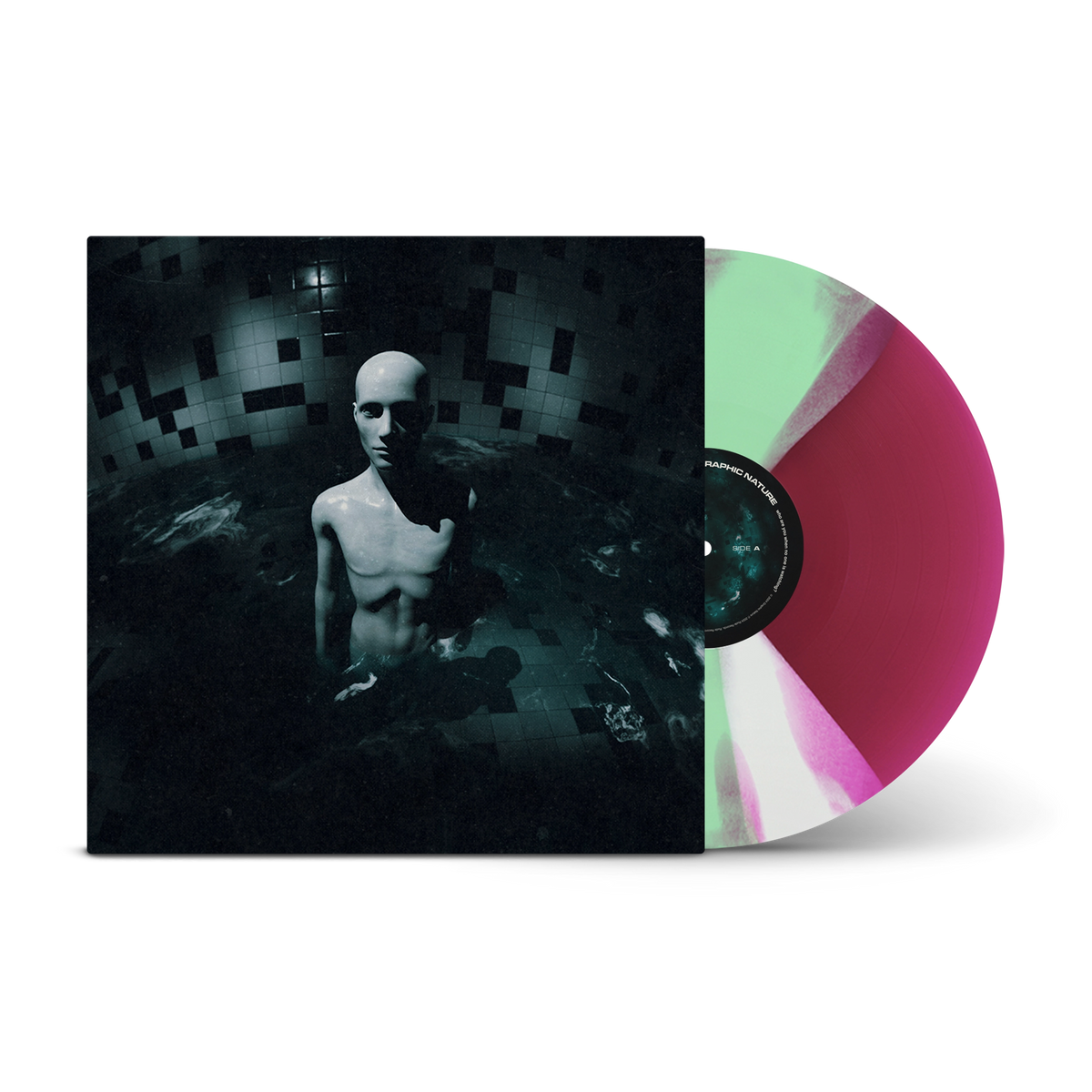 Who Are You When No One Is Watching? Transparent Magenta with Green & White Solid Twister LP