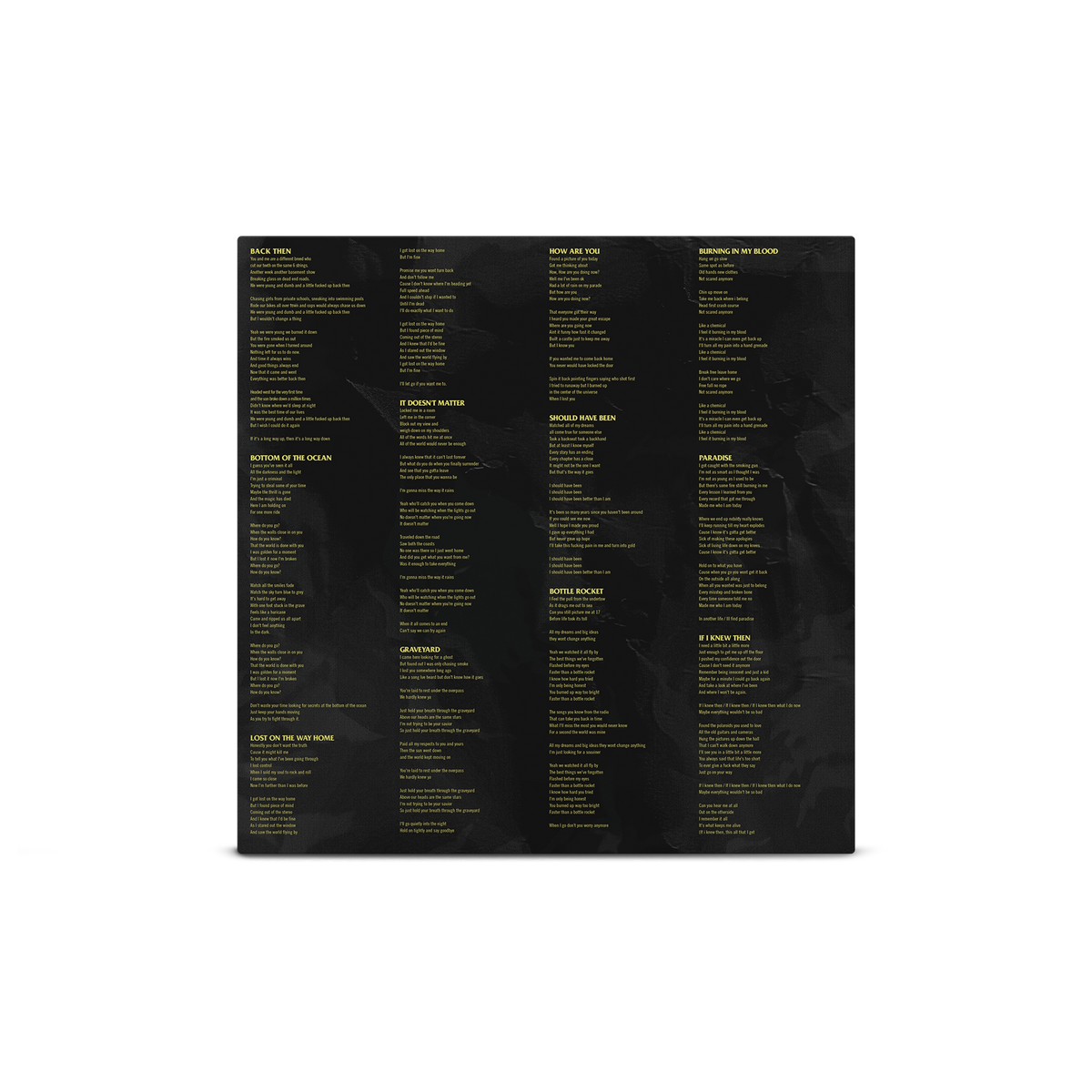 Afterlife Yellow with Black Splatter LP