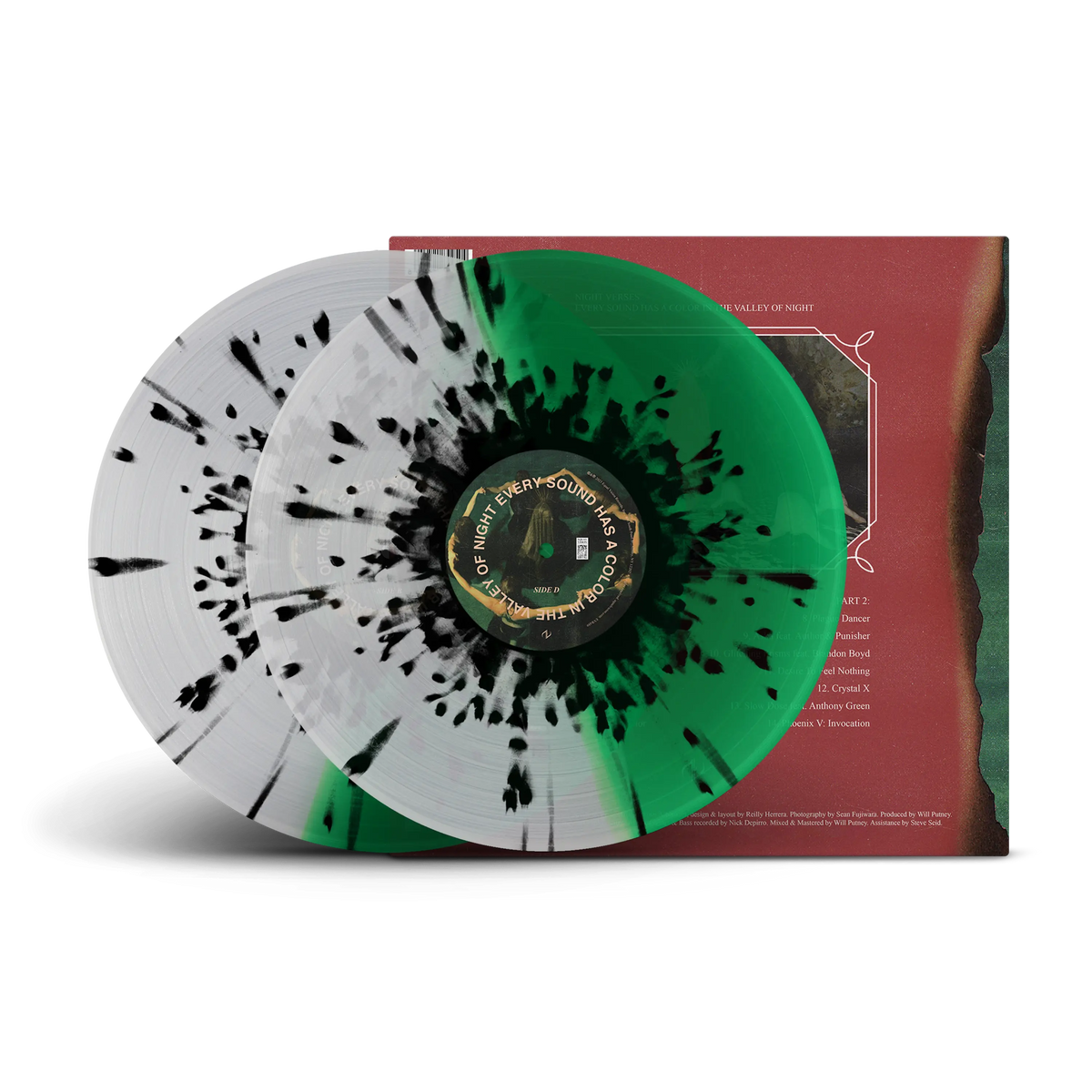 Every Sound Has A Color In The Valley Of Night Half Clear Half Green with Black Splatter Double LP