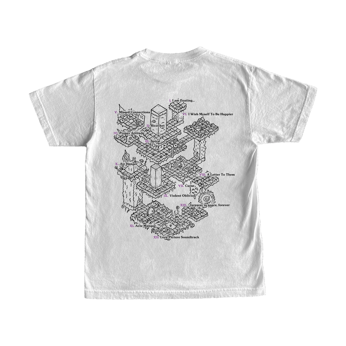 Violent Oblivion Map White T-Shirt