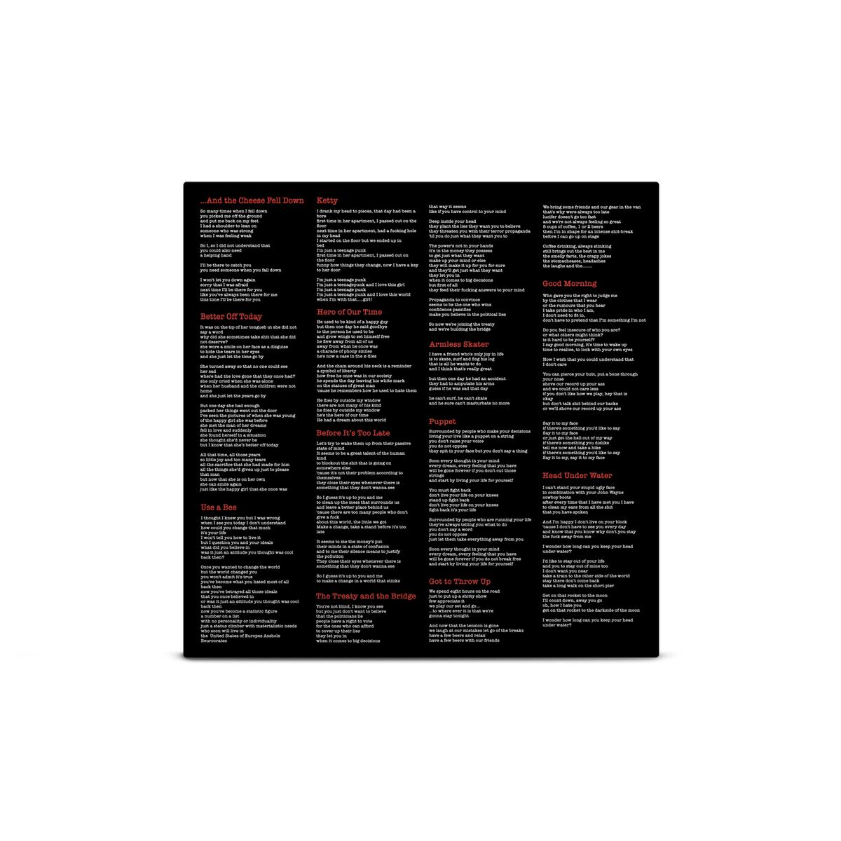 Hero Of Our Time Black, Orange & Red Tri-Coloured A/B Side LP