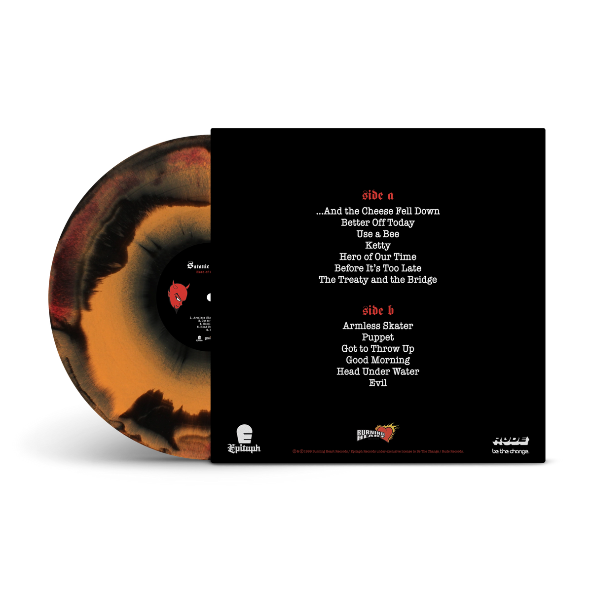 Hero Of Our Time Black, Orange & Red Tri-Coloured A/B Side LP