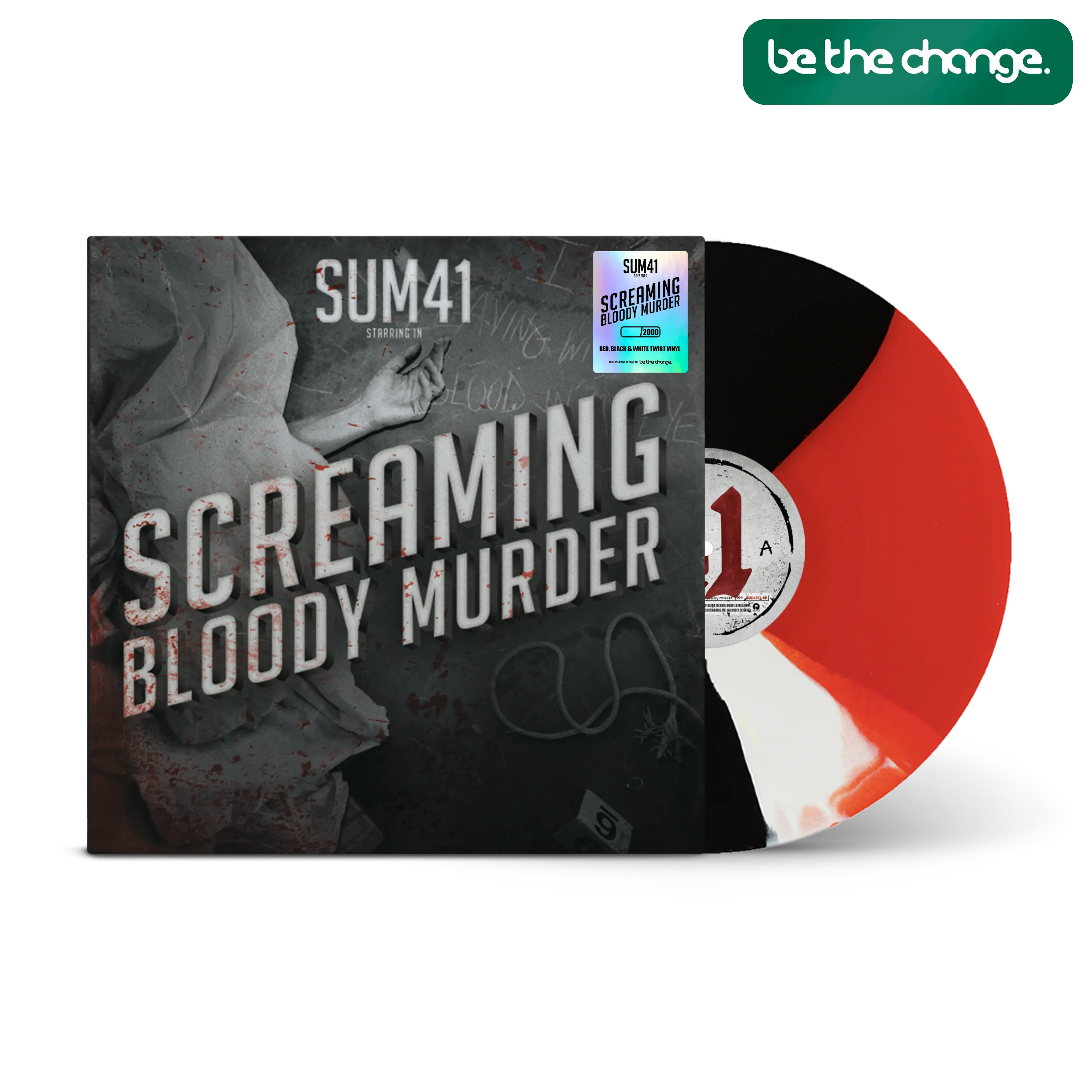 Screaming Bloody Murder Red, Black & White Twist LP – Rude Records