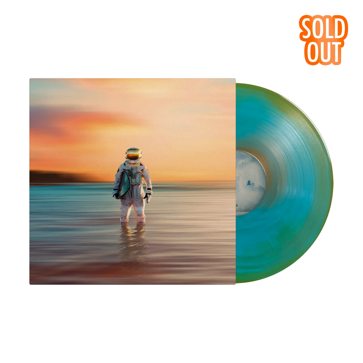 Gravity Orange & Turquoise Sunburst LP with Signed Insert