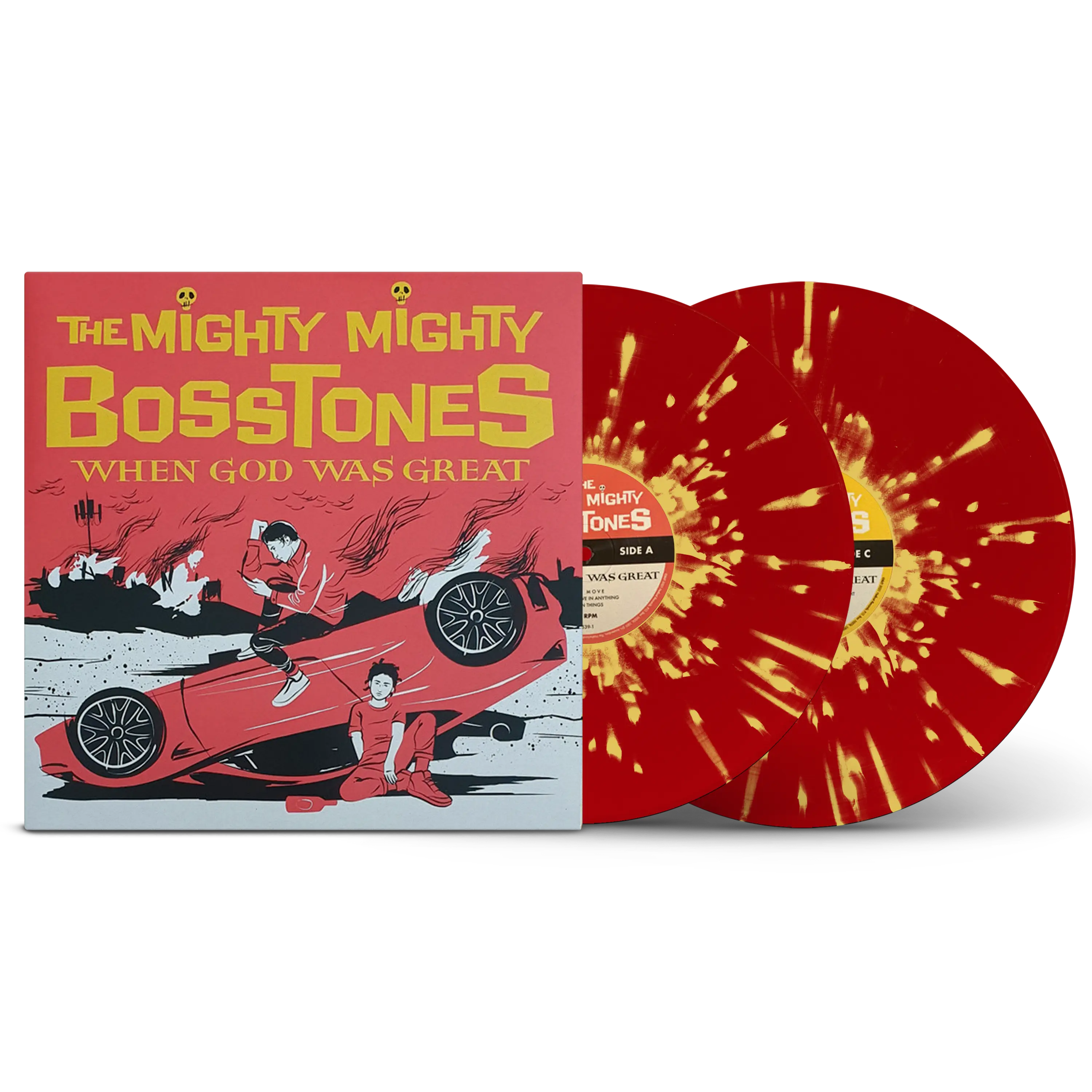 When God Was Great Red With Yellow Splatter Double LP – Rude