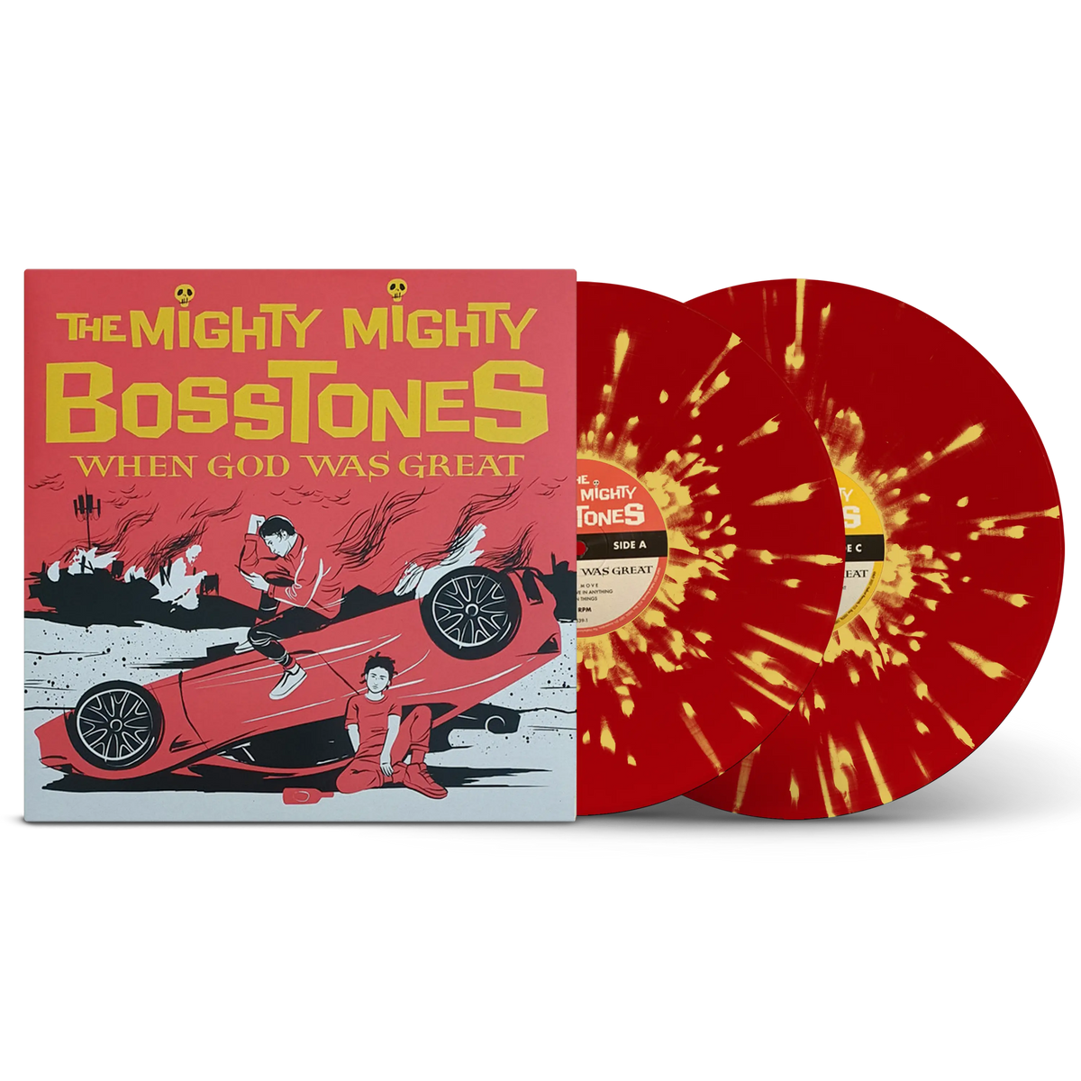 When God Was Great Red With Yellow Splatter Double LP