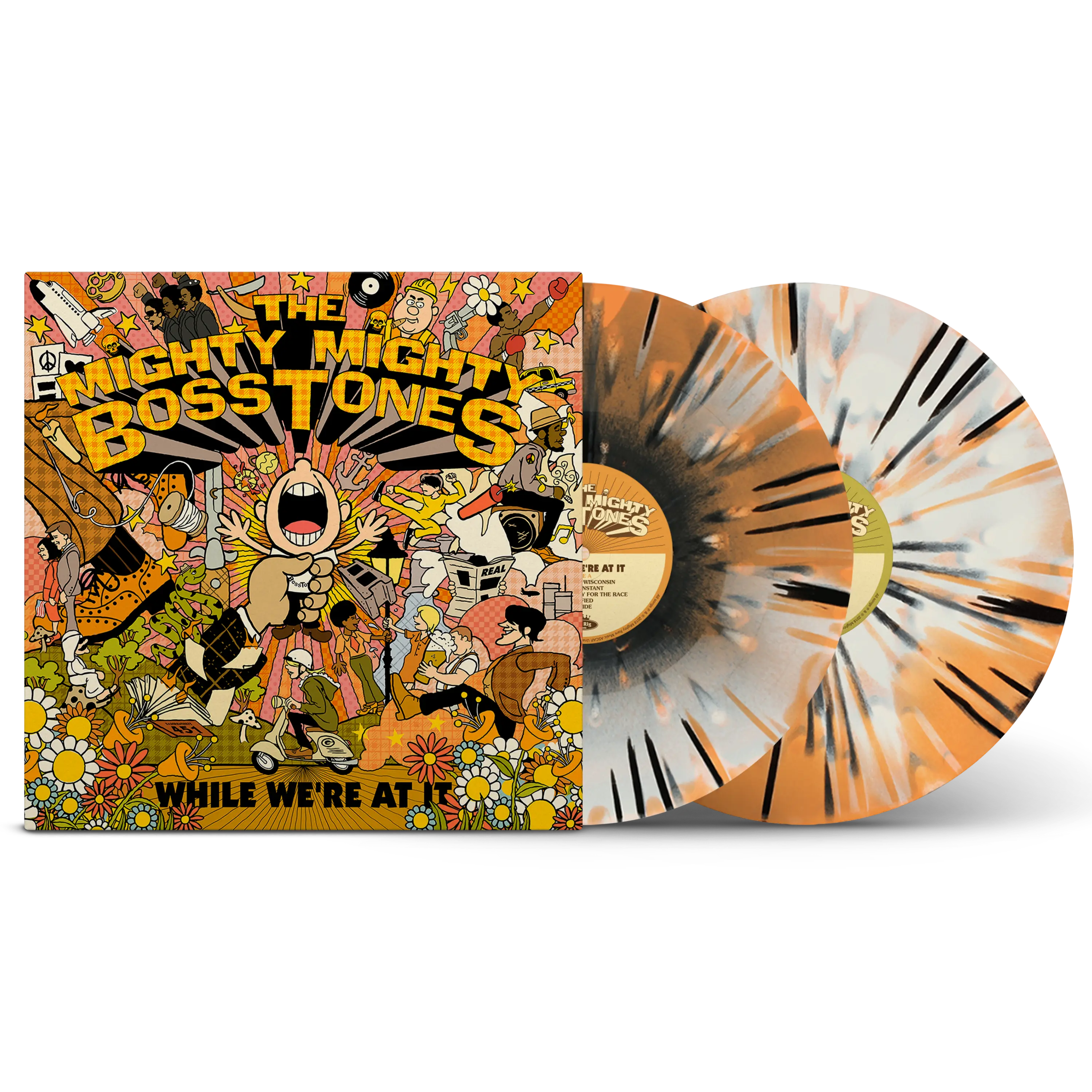 MIGHT MIGHTY BOSSTONES 10inch レコード While We're At It Bone, Orange & Black Tri-Coloured A/B Side