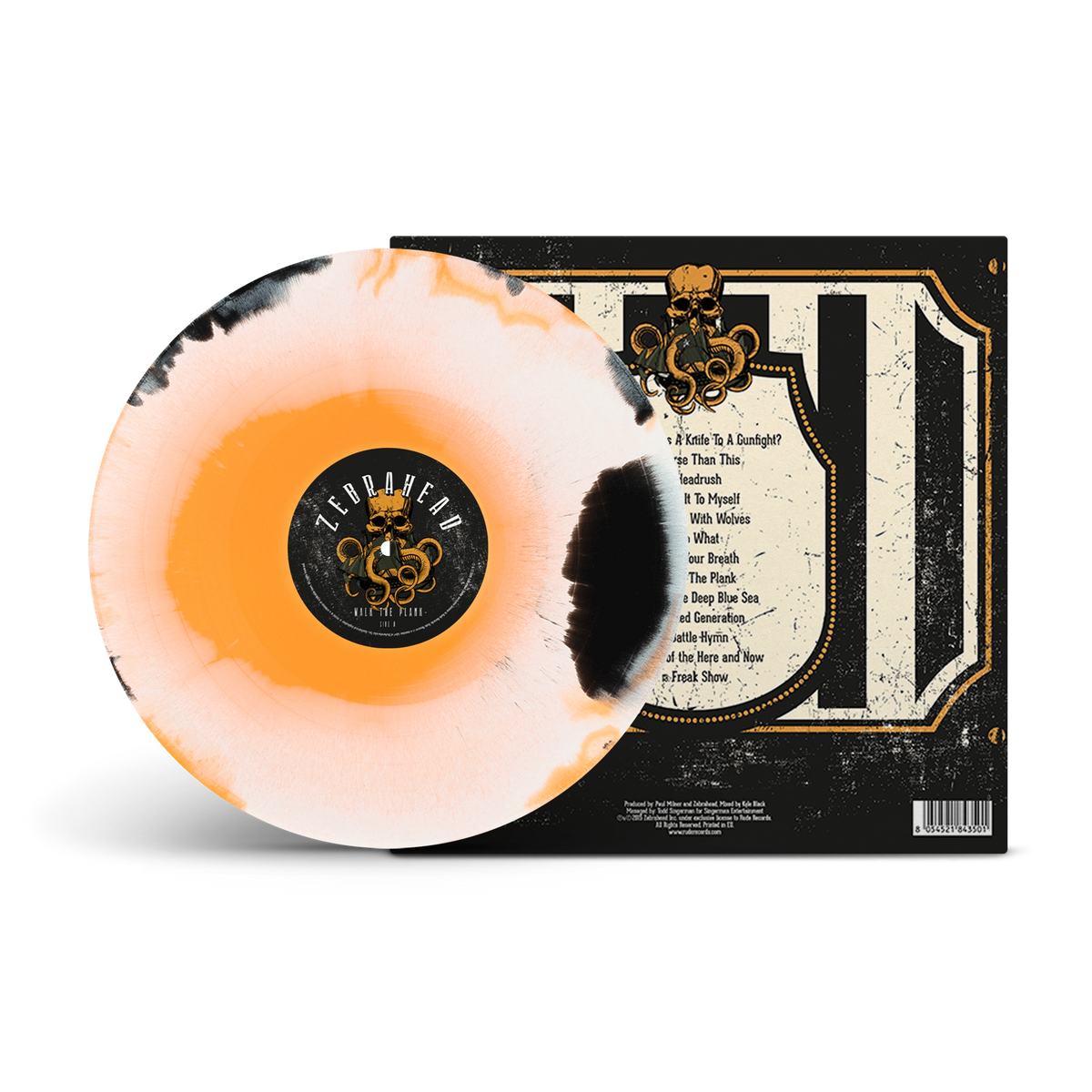 Walk The Plank Black, White & Orange Tri-Coloured A/B Side LP
