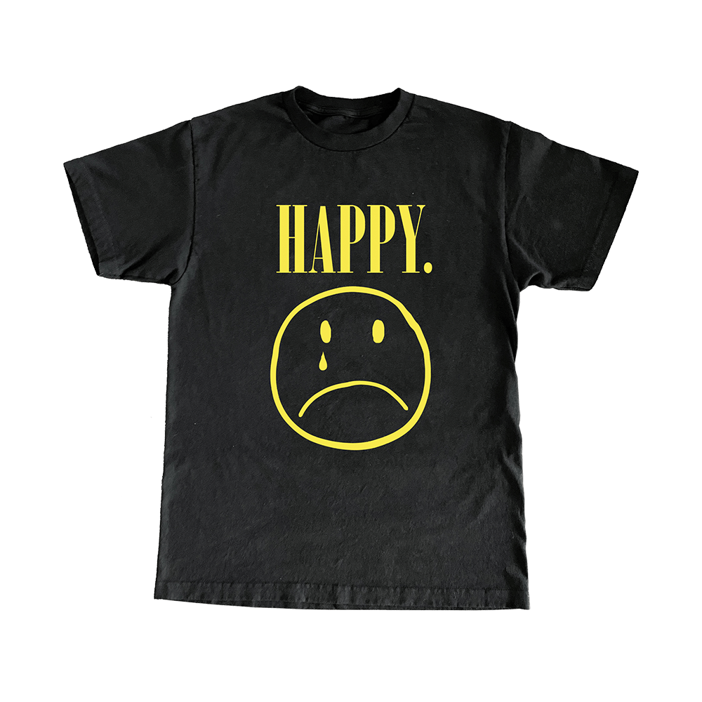 Sad Smile Black T-Shirt – Rude Records Shop