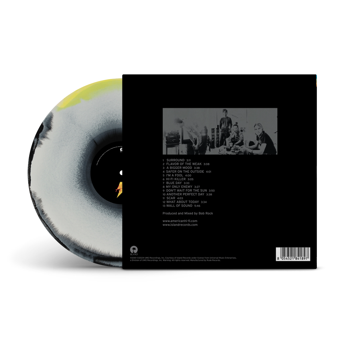 American Hi-Fi Bone, Sunshine & Black Tri-coloured A/B Side LP