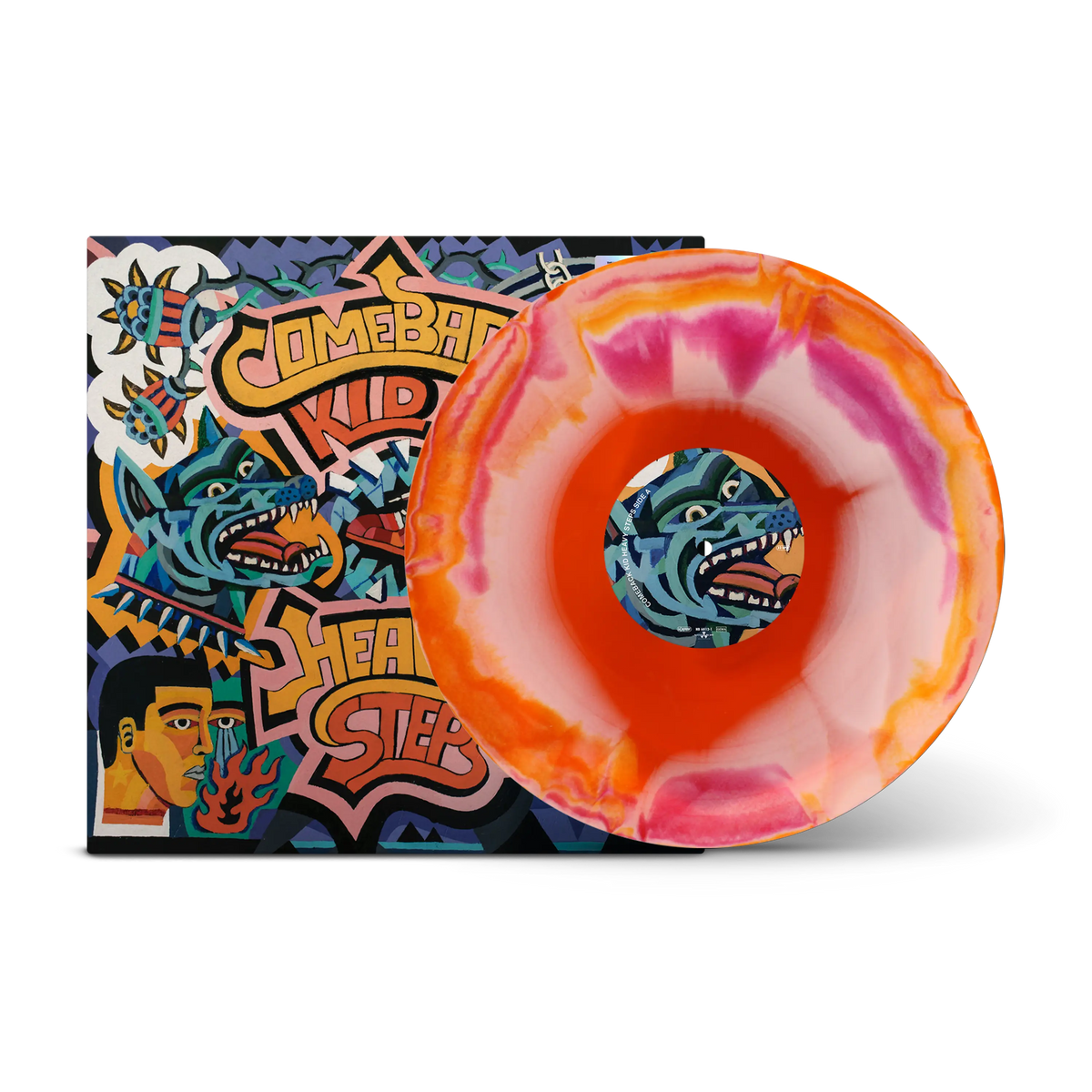 Heavy Steps Purple, Orange & Pink Tri-coloured A Side/B Side LP