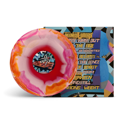 Heavy Steps Purple, Orange & Pink Tri-coloured A Side/B Side LP