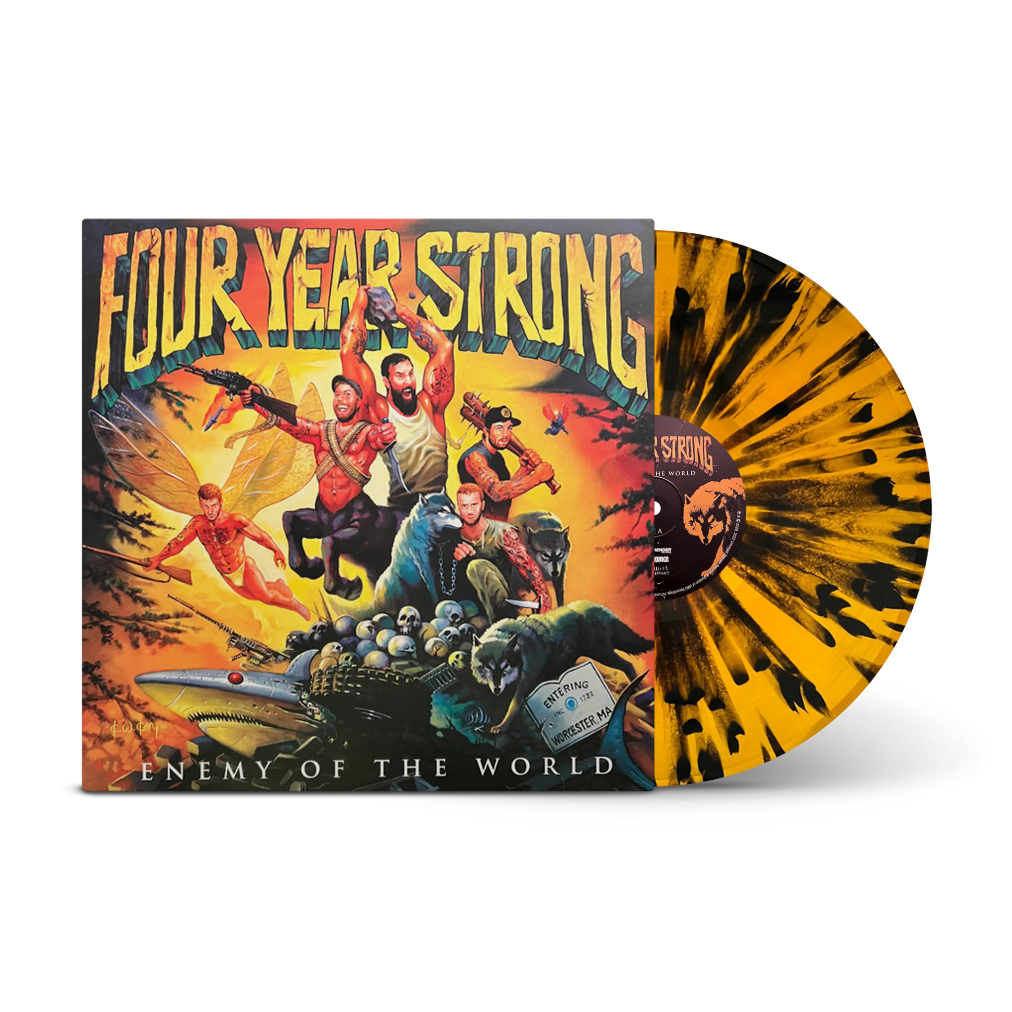 Enemy Of The World Orange and Black Splatter LP