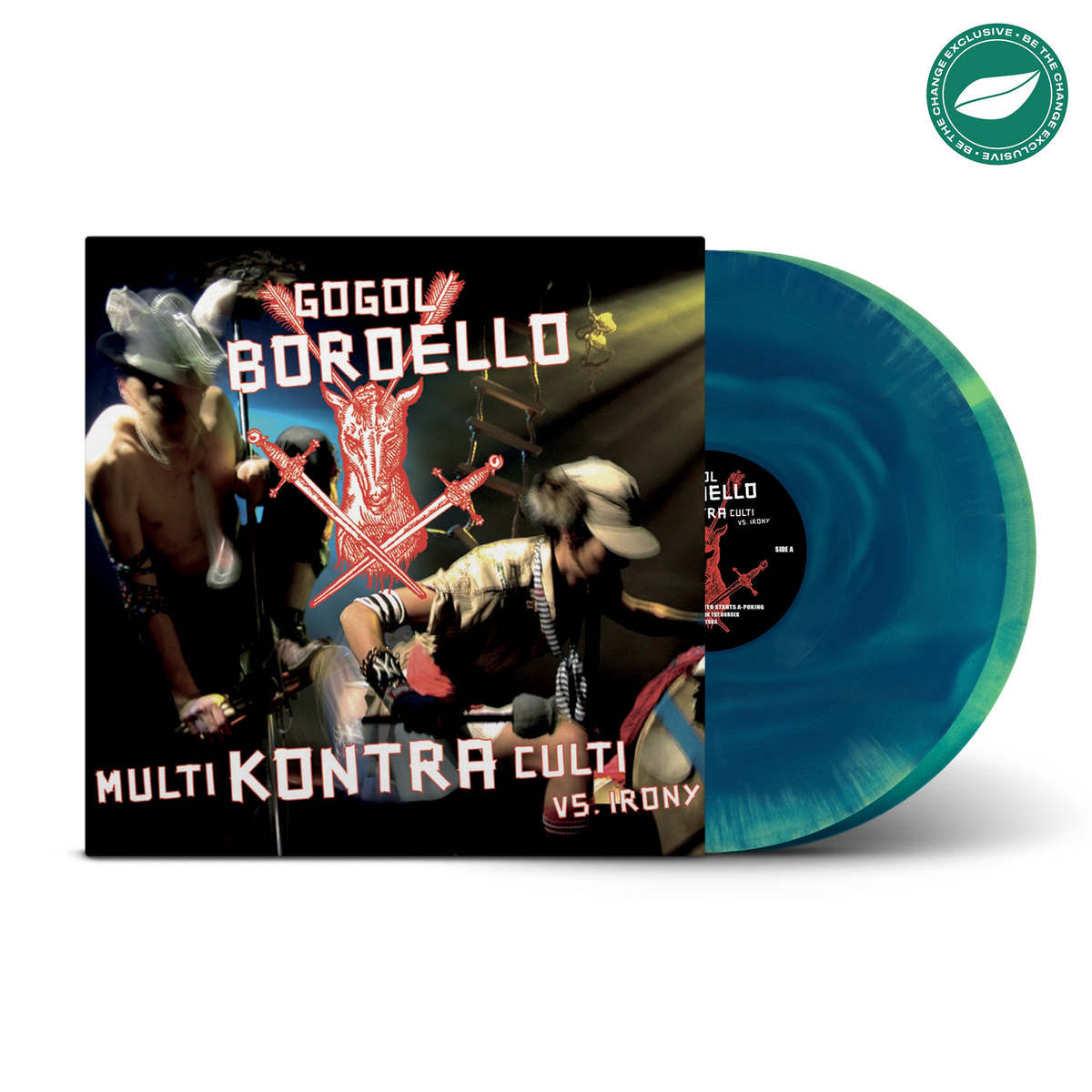 Multi Kontra Culti vs. Irony Translucent Blue & Green A/B Side Double LP