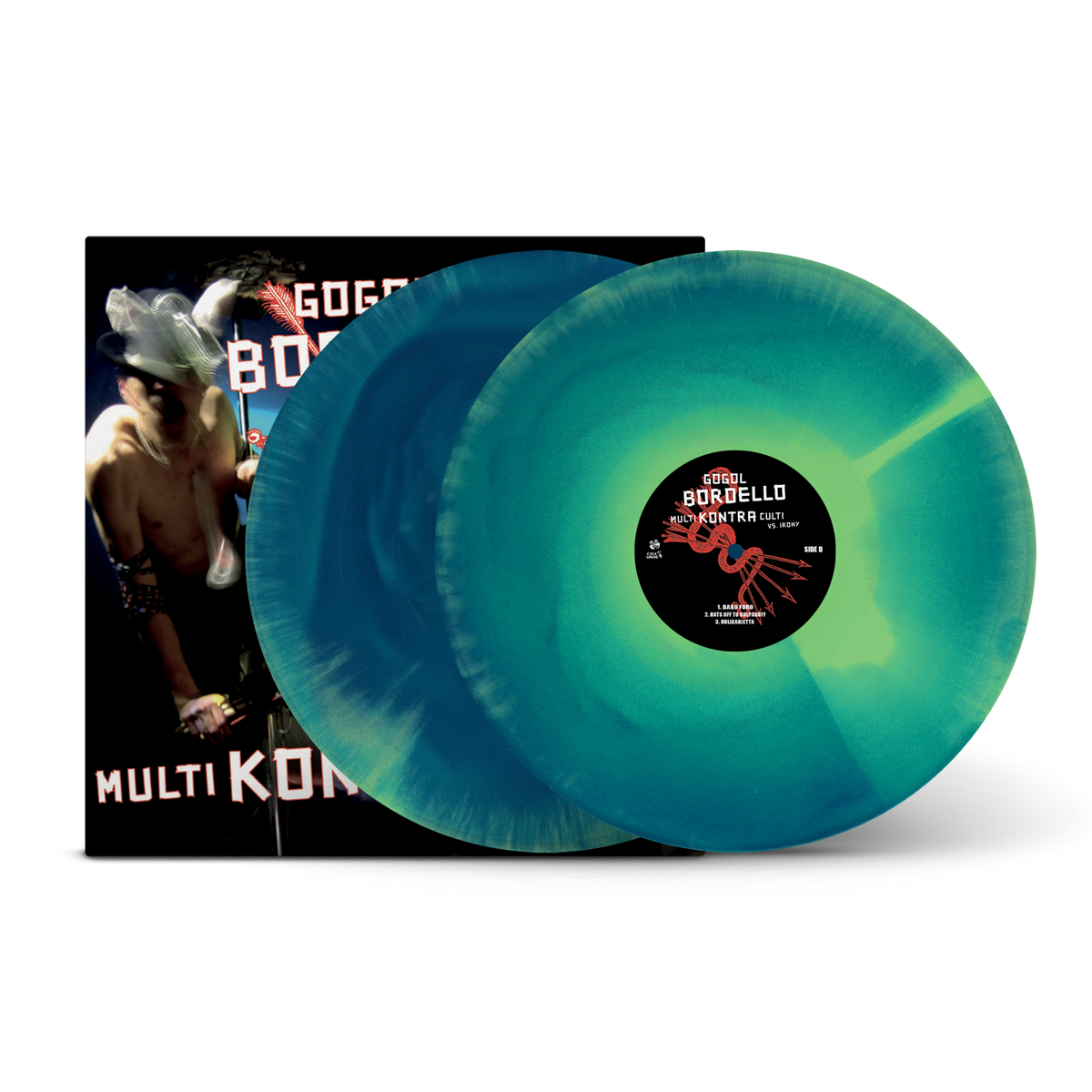 Multi Kontra Culti vs. Irony Translucent Blue & Green A/B Side Double LP