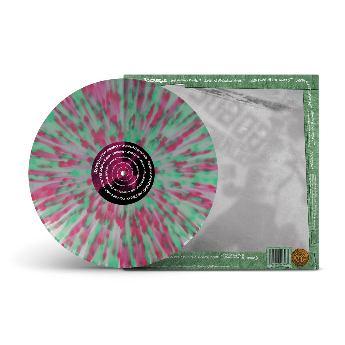 We Mean It, Man! Clear w/ Hot Pink & Green Splatter LP w/ Alternate Artwork