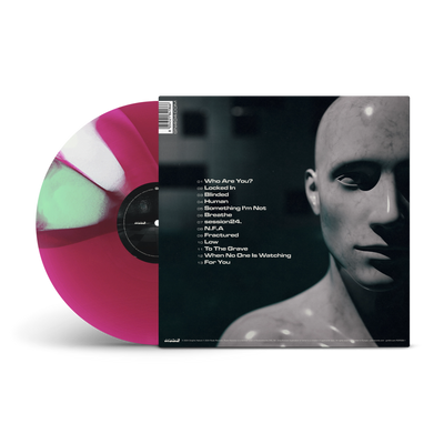 Who Are You When No One Is Watching? Transparent Magenta with Green & White Solid Twister LP