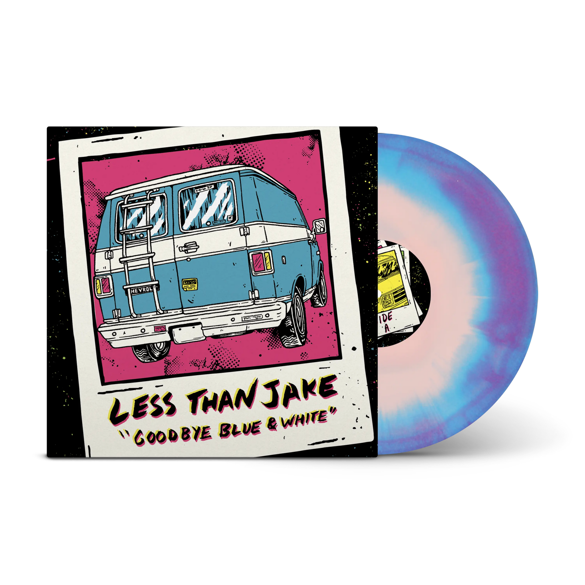 Goodbye Blue And White Baby Pink, Blue & Purple Tri-Coloured A/B Side LP