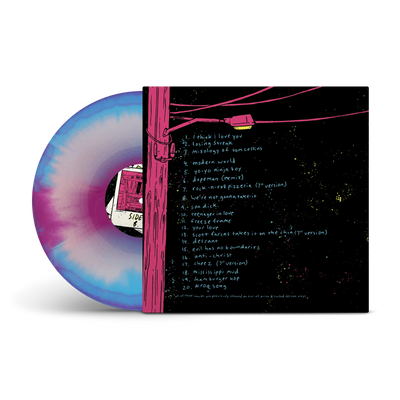 Goodbye Blue And White Baby Pink, Blue & Purple Tri-Coloured A/B Side LP