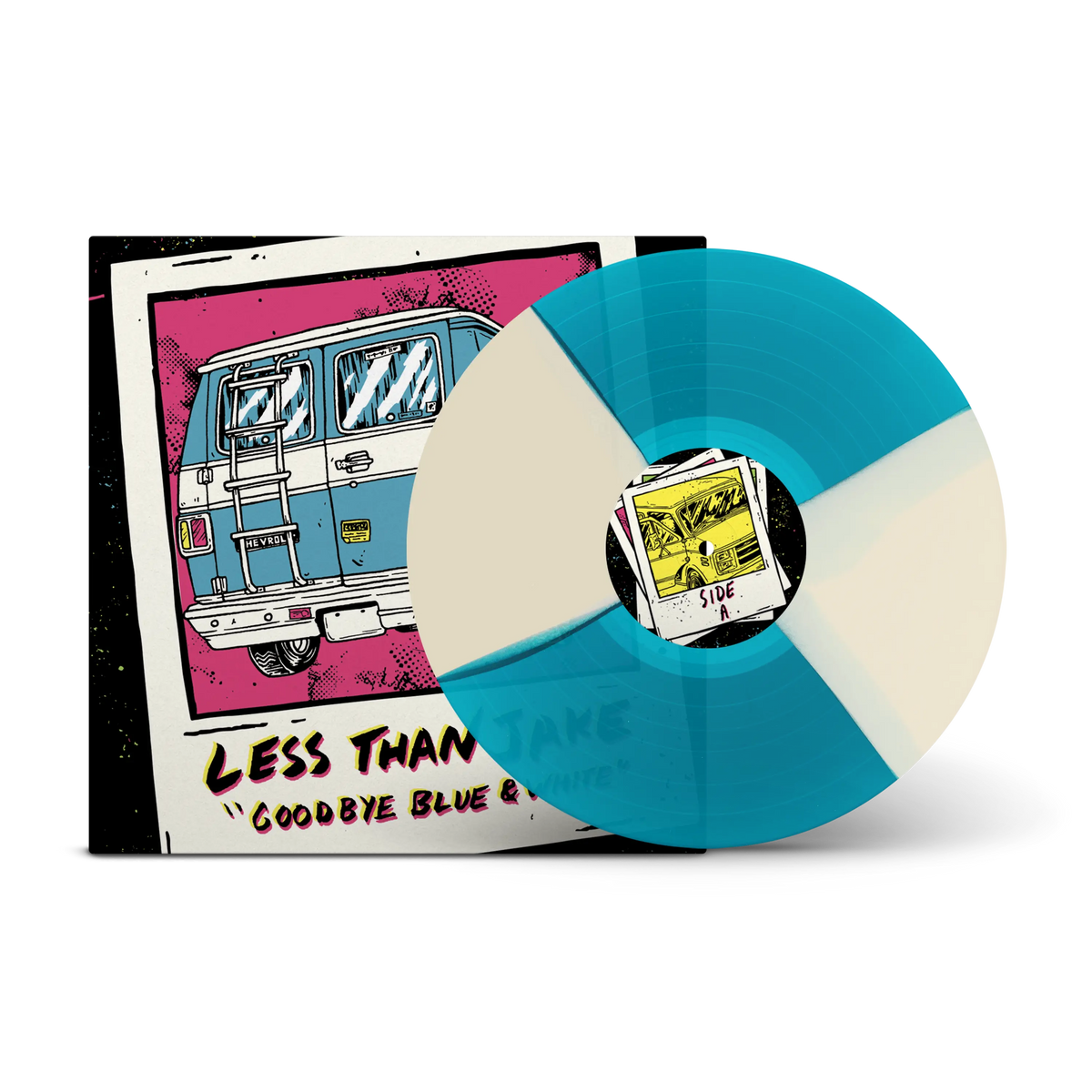 Goodbye Blue And White Glacier Quad Vinyl LP w/ Slipmat