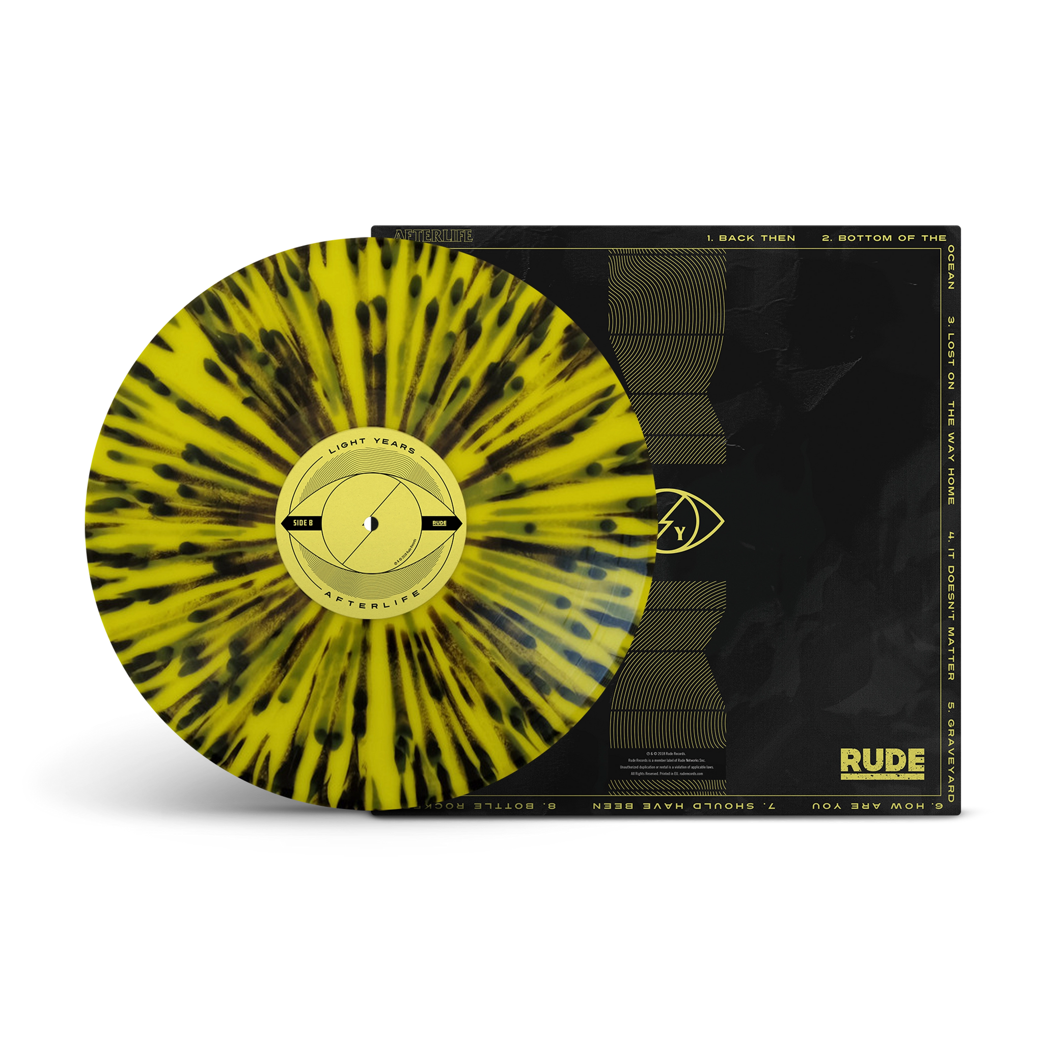 Afterlife Yellow with Black Splatter LP – Rude Records Shop