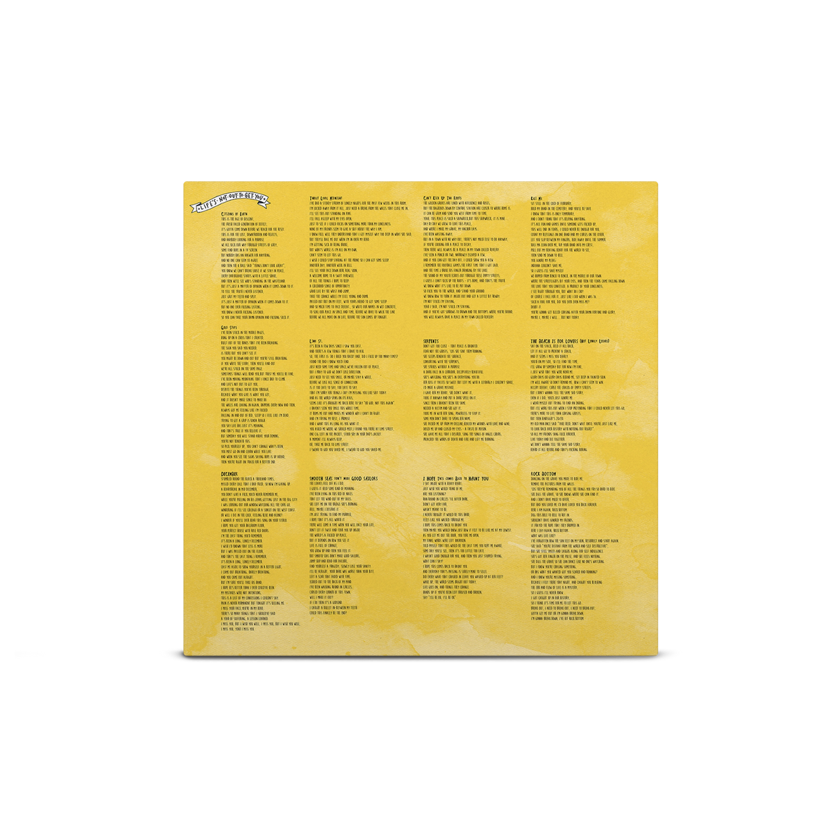 Life's Not Out To Get You (10 Years Anniversary) Clear with Yellow, Red & Black Splatter LP