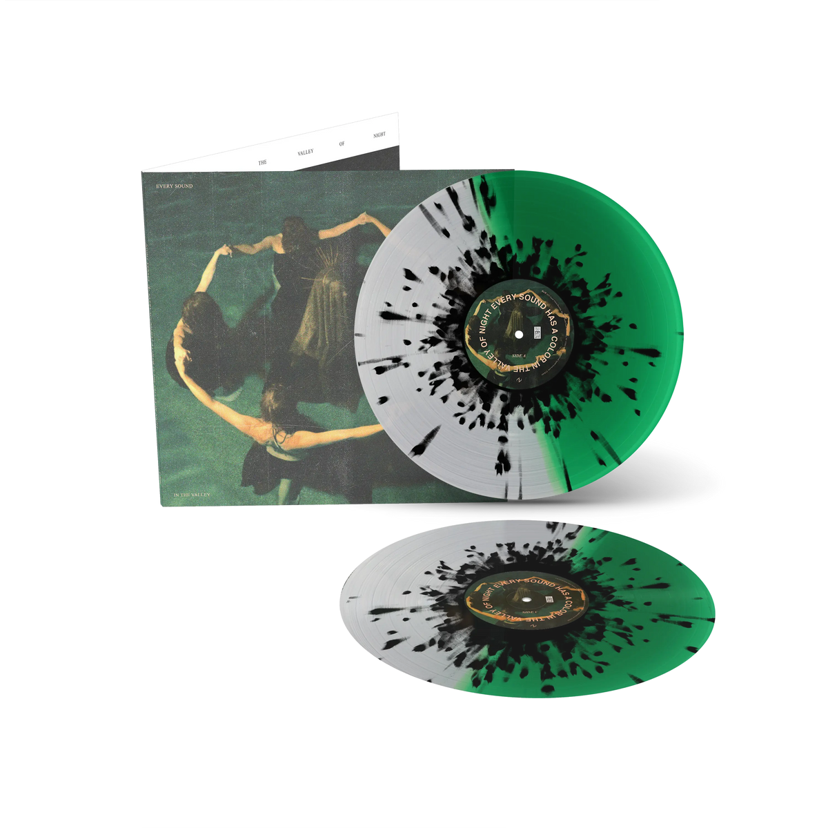 Every Sound Has A Color In The Valley Of Night Half Clear Half Green with Black Splatter Double LP