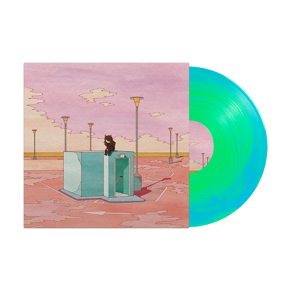 somebody in hell loves you (deluxe) Neon Green & Light Blue A Side / B Side LP