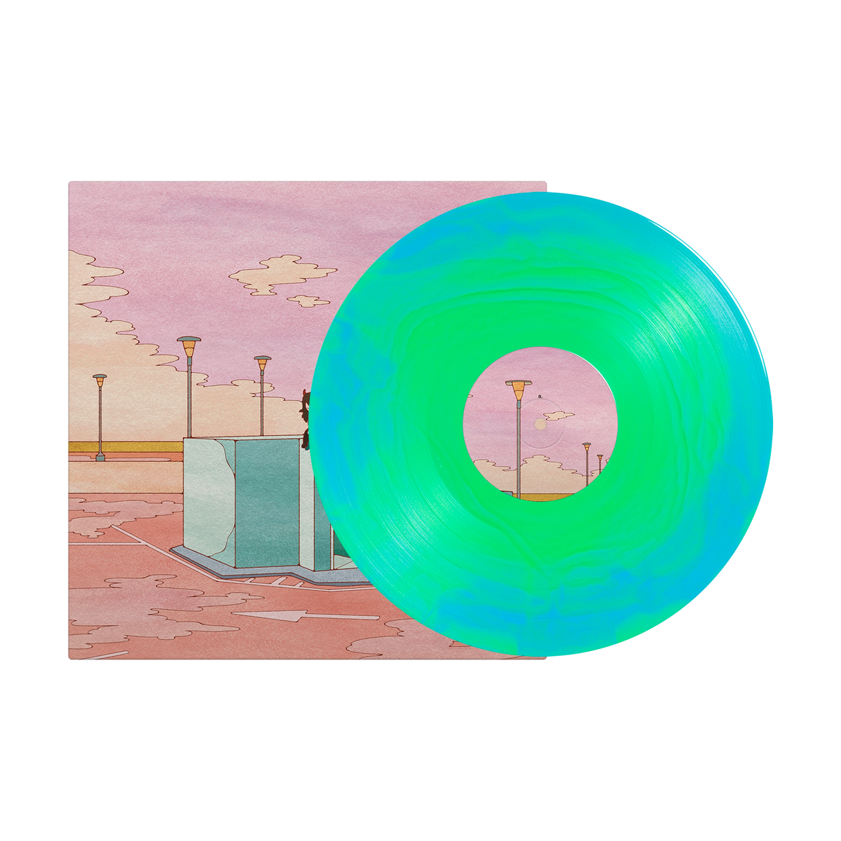 somebody in hell loves you (deluxe) Neon Green & Light Blue A Side / B Side LP