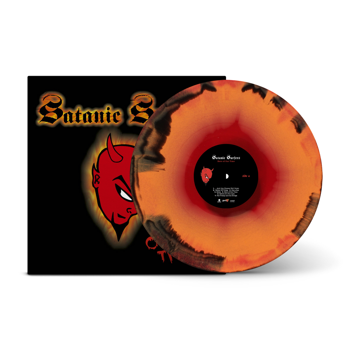 Hero Of Our Time Black, Orange & Red Tri-Coloured A/B Side LP