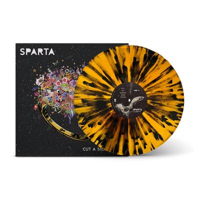 Cut A Silhouette Orange & Yellow Starburst w/Black Splatter LP