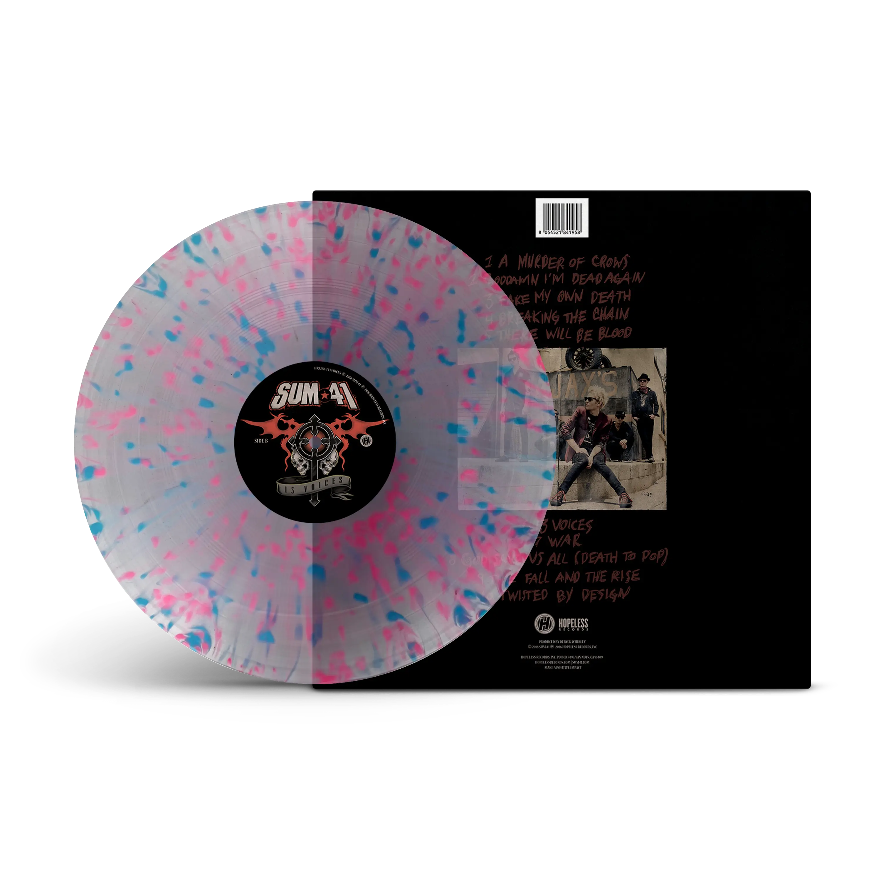 13 Voices Transparent w/ Pink & Light Blue Splatter LP
