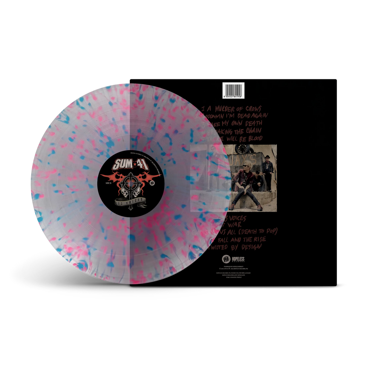 13 Voices Transparent w/ Pink & Light Blue Splatter LP