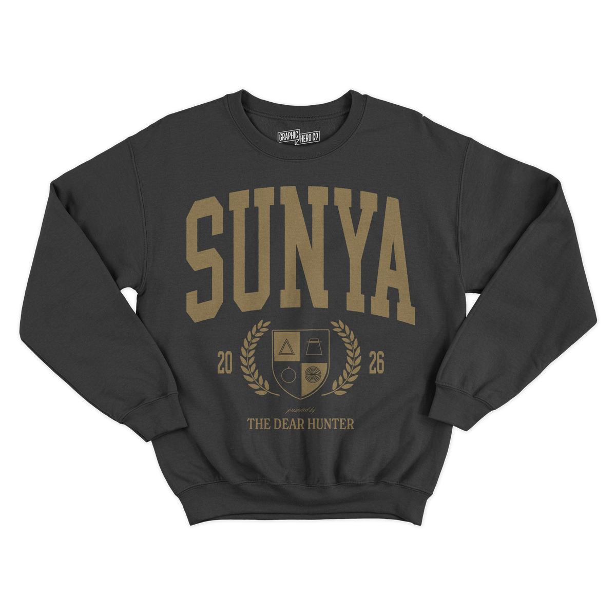 Sunya Collegiate Black Crewneck