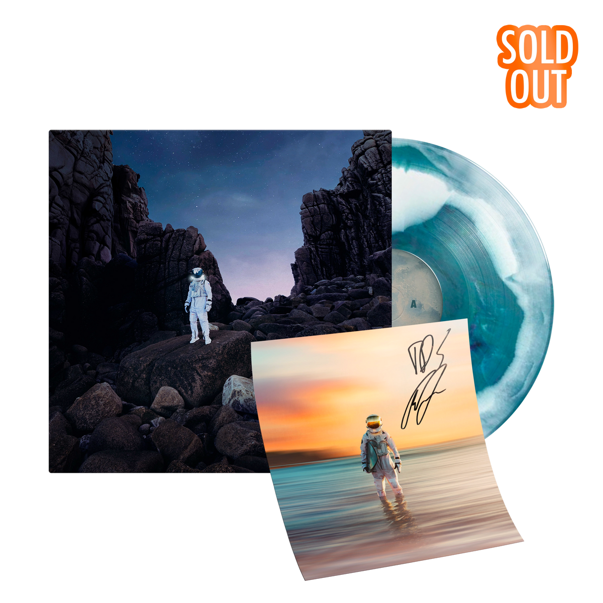 Gravity Blue & White Sunburst LP with Alternate Artwork and Signed Insert