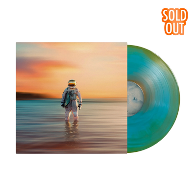 Gravity Orange & Turquoise Sunburst LP with Signed Insert