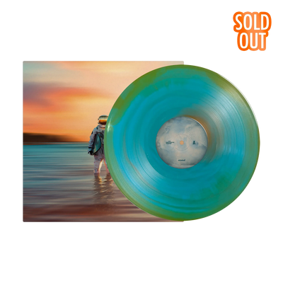 Gravity Orange & Turquoise Sunburst LP with Signed Insert