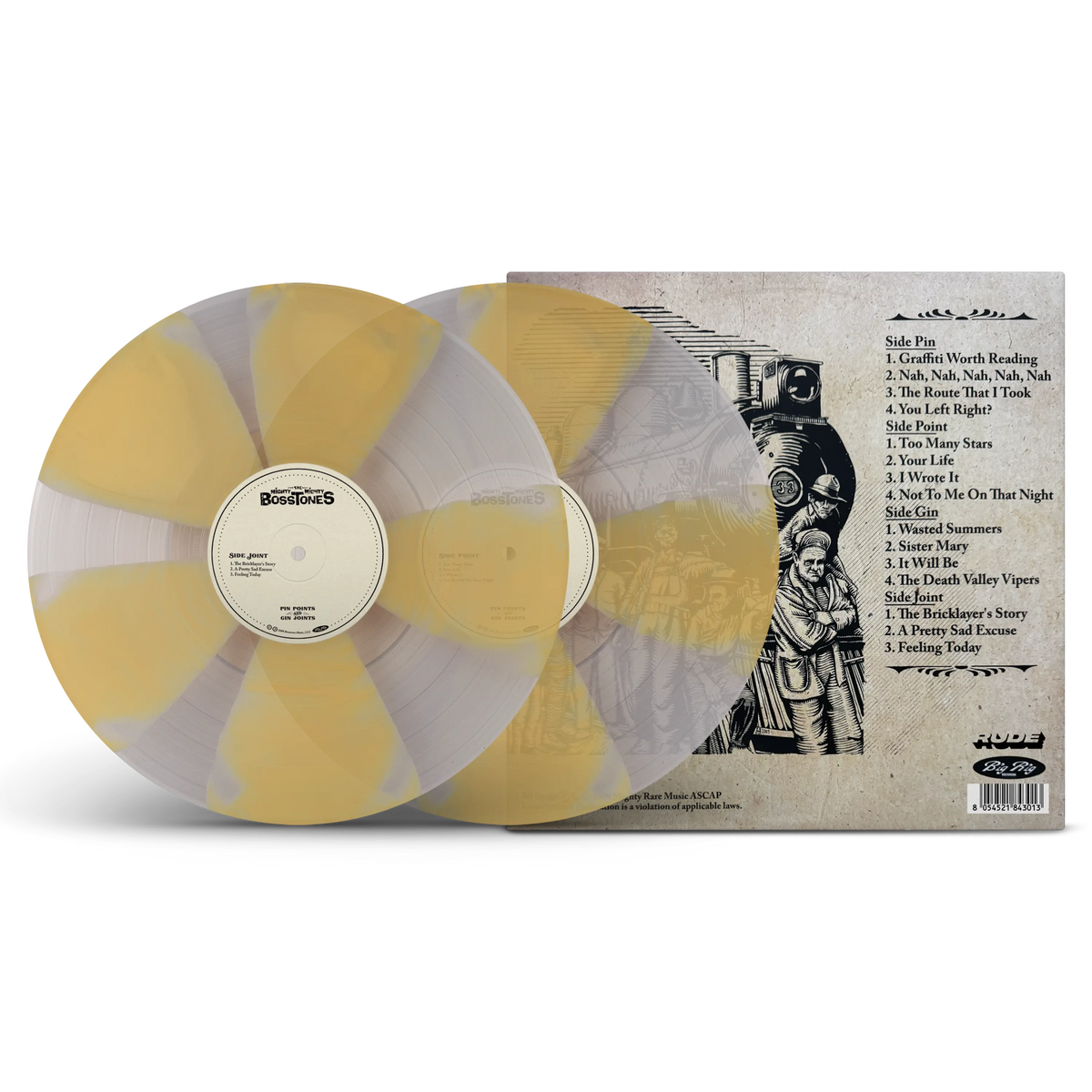 Pin Points And Gin Joints Mustard & Clear Cornetto Double LP