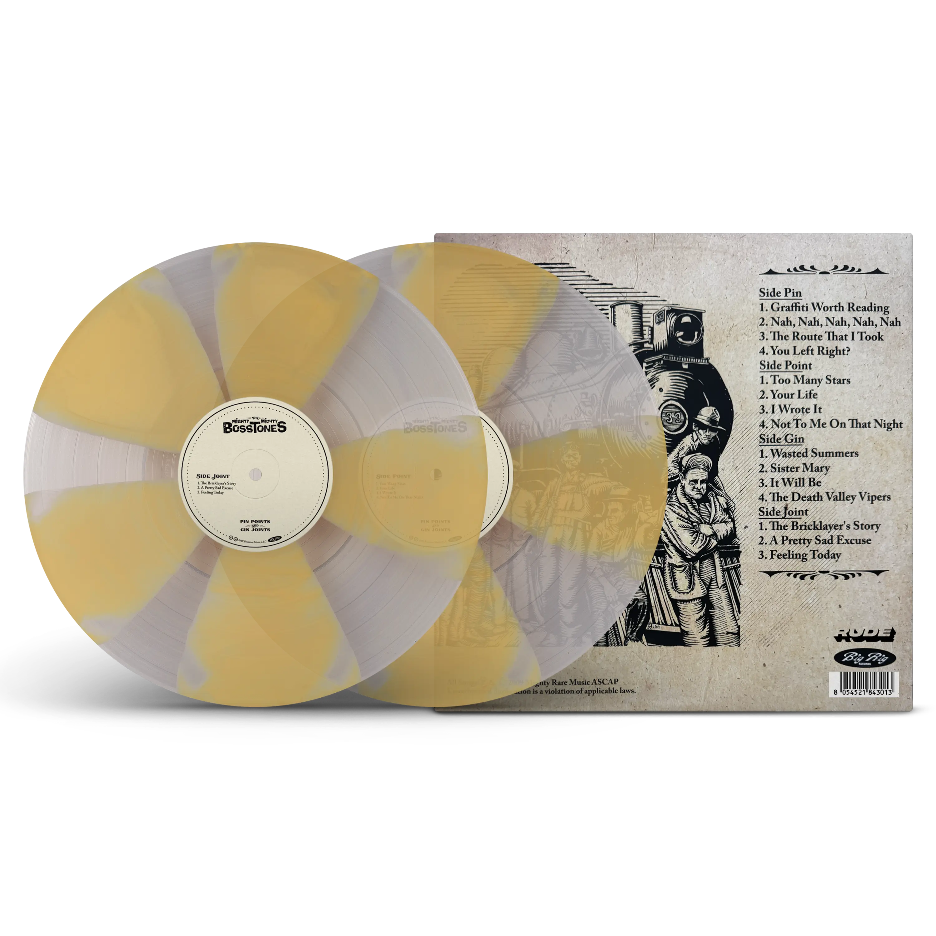 Pin Points And Gin Joints Mustard & Clear Cornetto Double LP