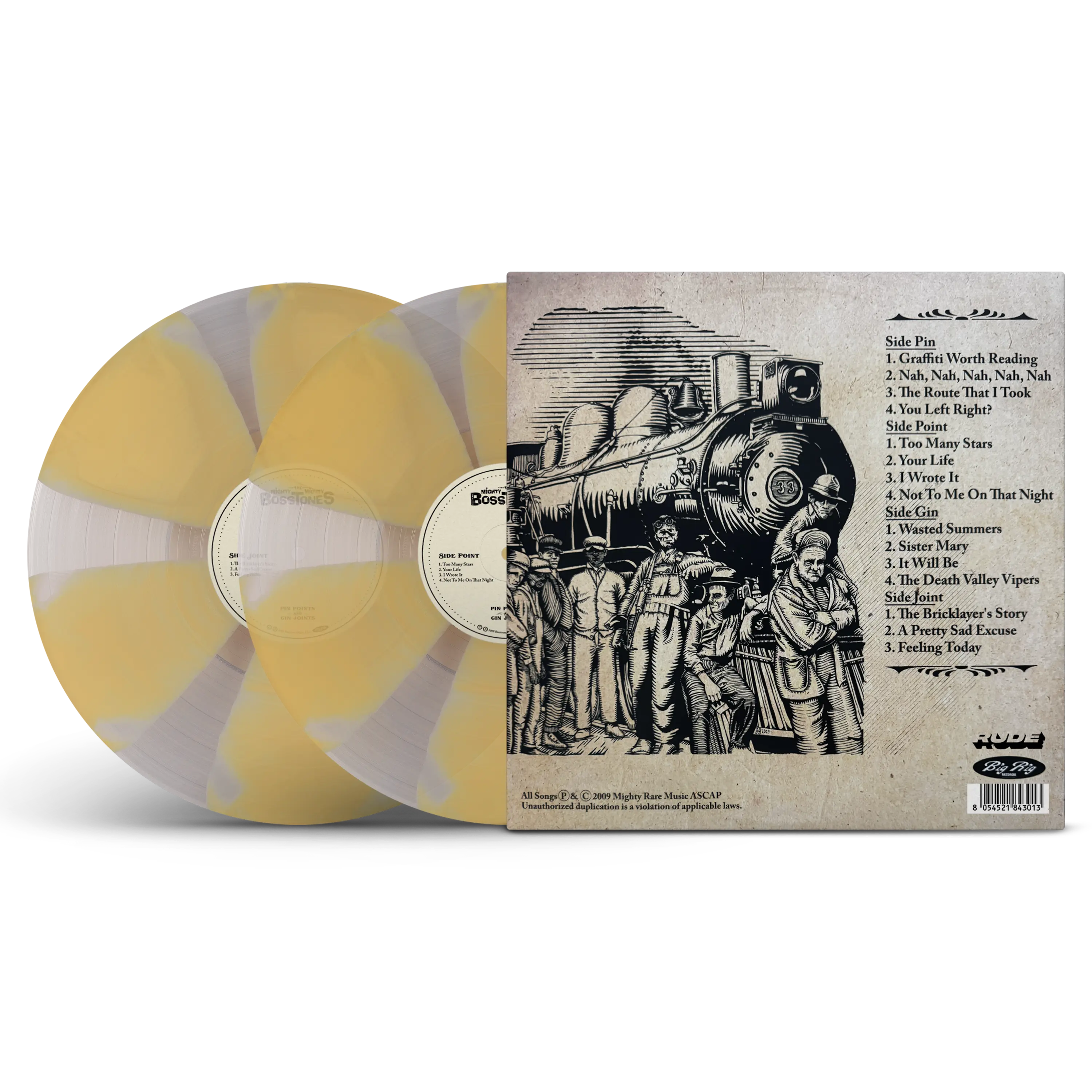 Pin Points And Gin Joints Mustard & Clear Cornetto Double LP