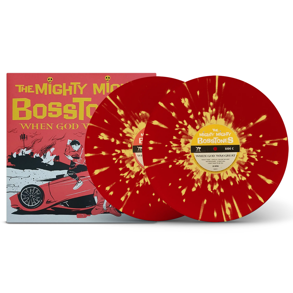When God Was Great Red With Yellow Splatter Double LP