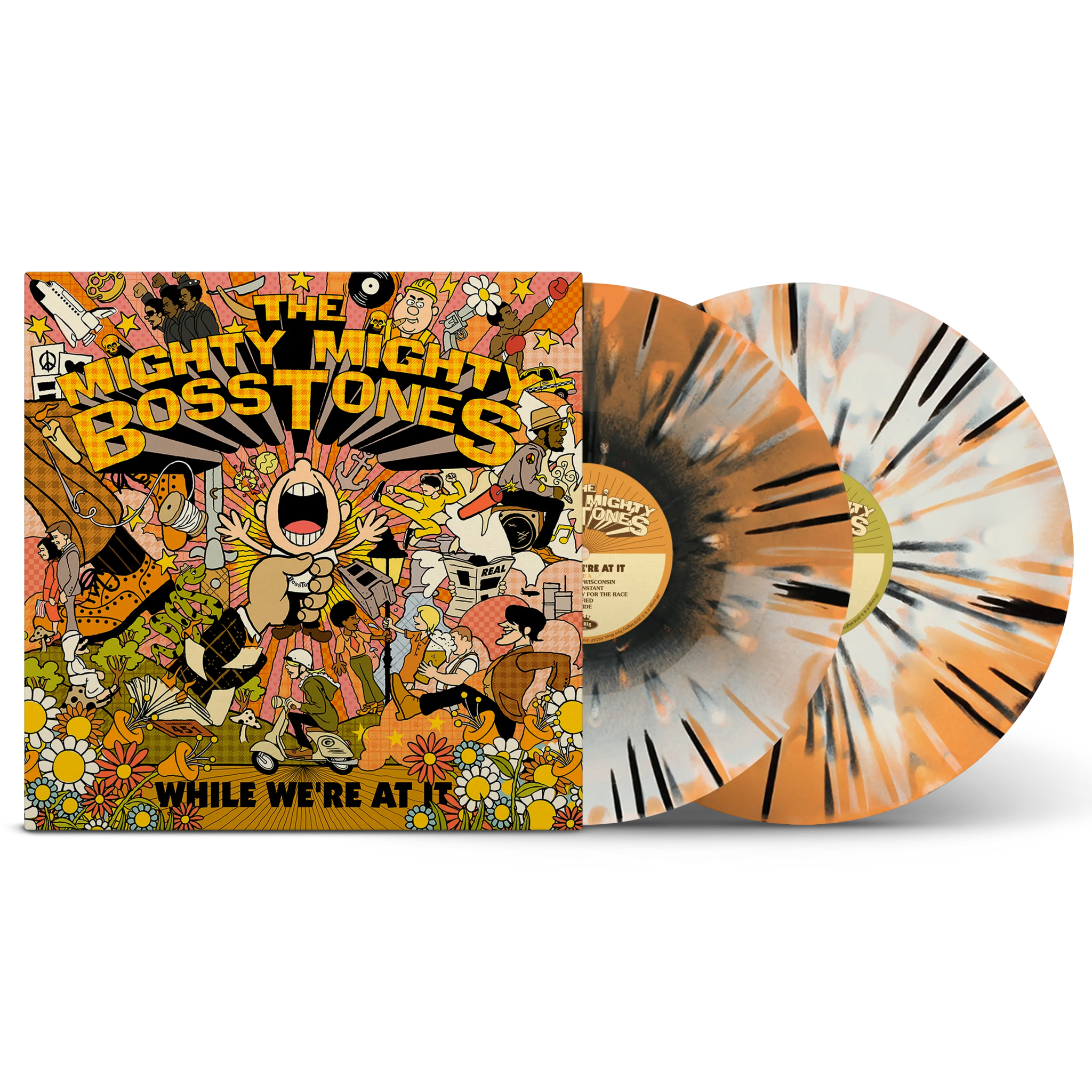 While We're At It Bone, Orange & Black Tri-Coloured A/B Side Double LP