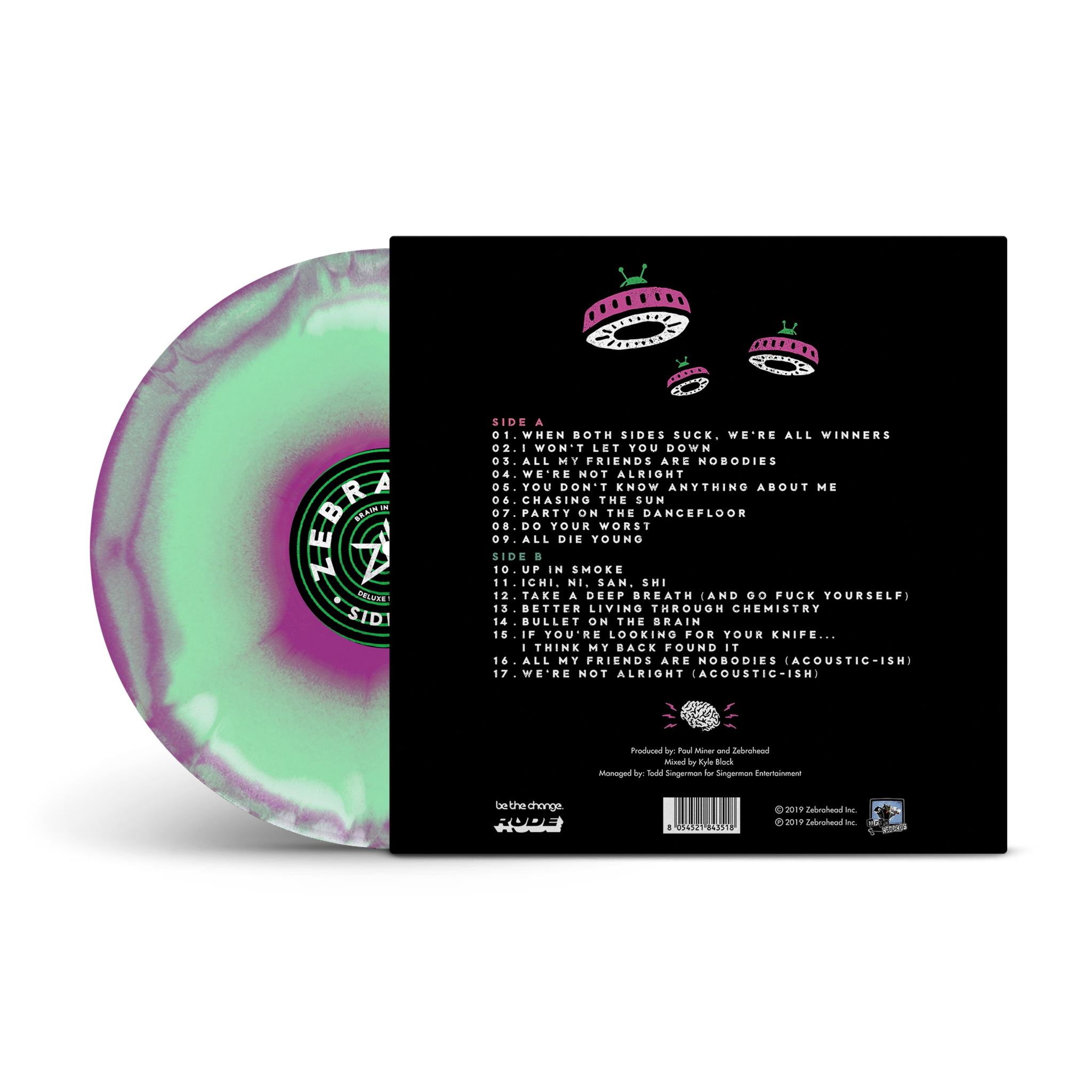 Brain Invaders (Deluxe Edition) Green, White & Purple Tri-Coloured