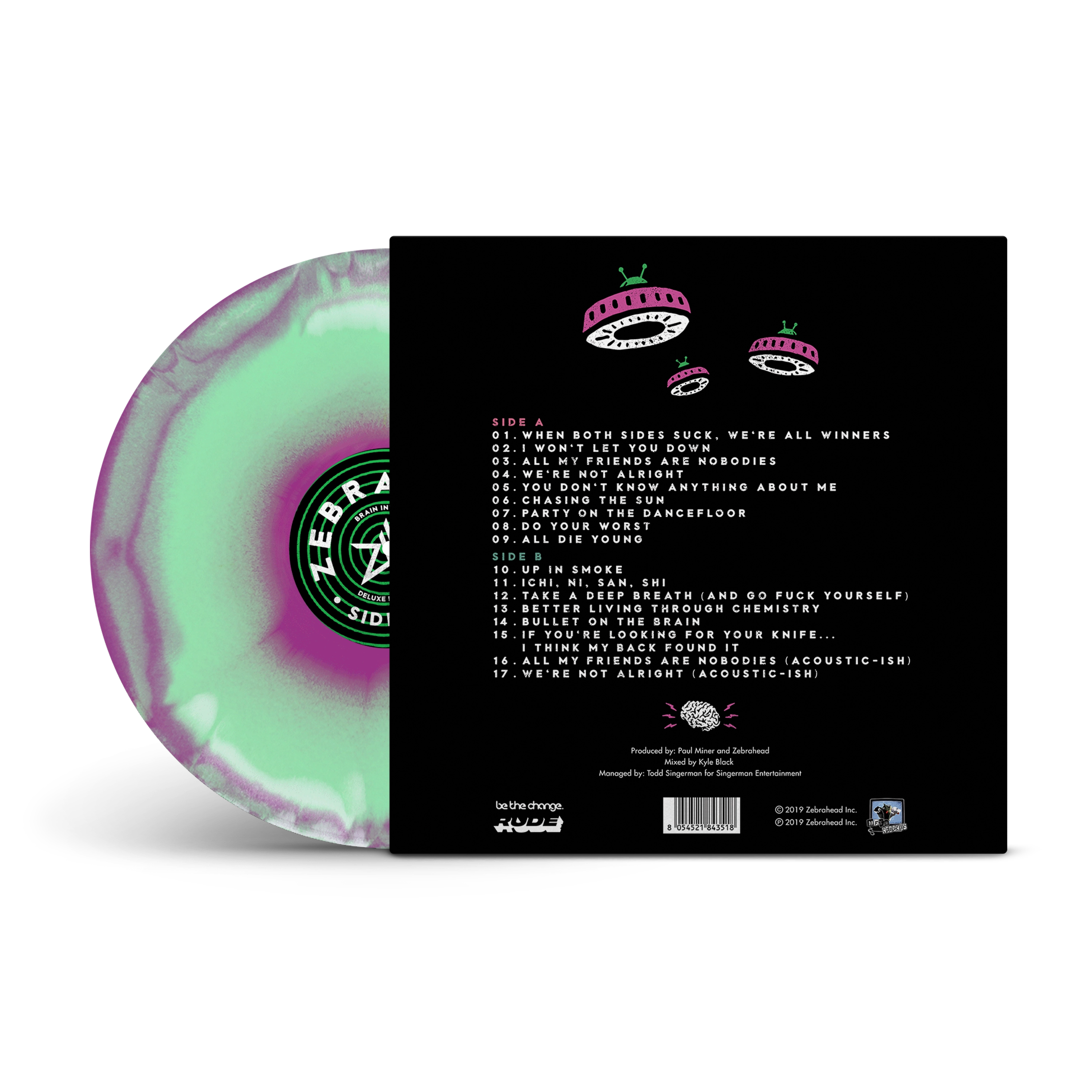 Brain Invaders (Deluxe Edition) Green, White & Purple Tri-Coloured