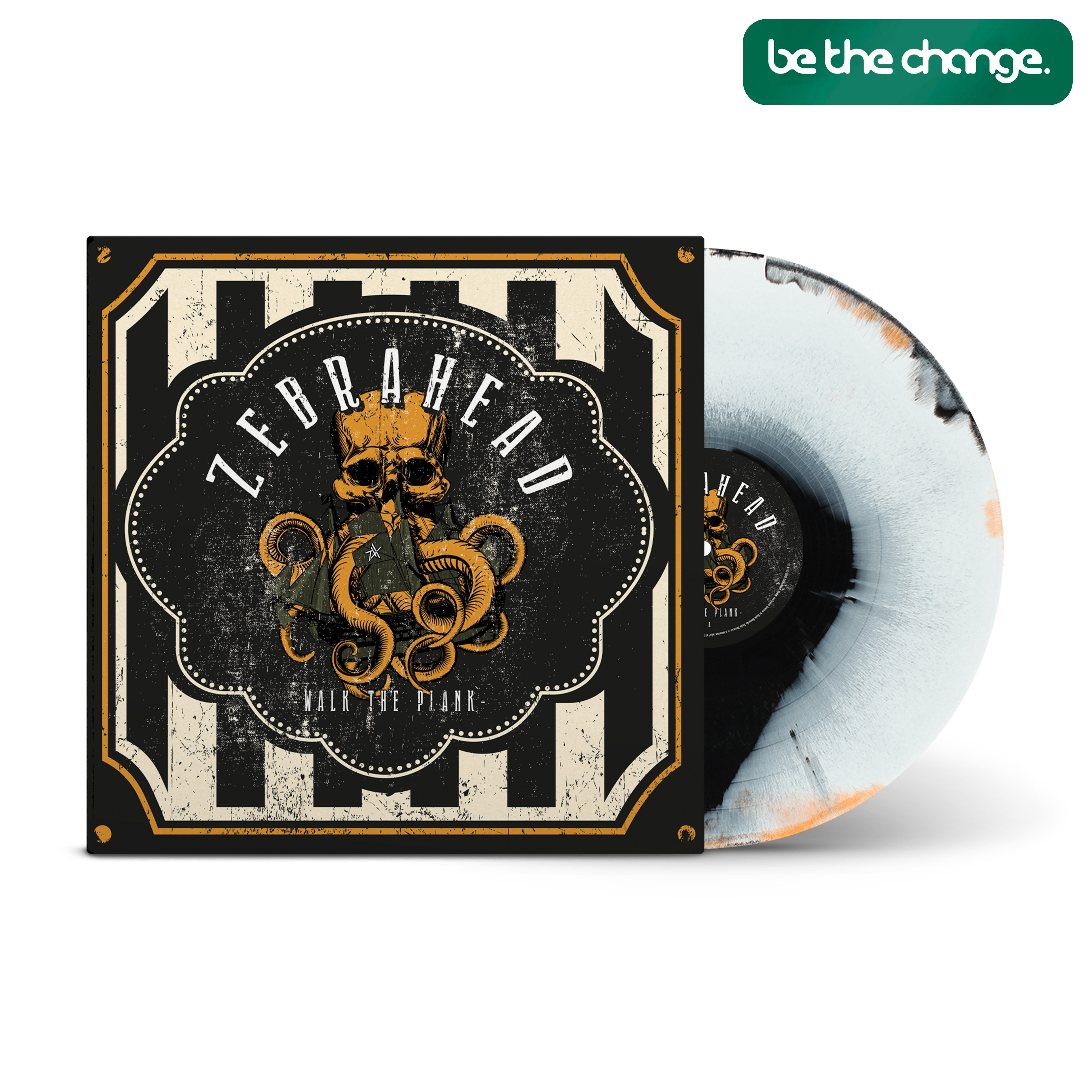 Walk The Plank Black, White & Orange Tri-Coloured A/B Side LP